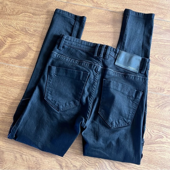 Zara Black Extra Slim Button fly stretch Denim Jeans Mens size 30 - Picture 3 of 12